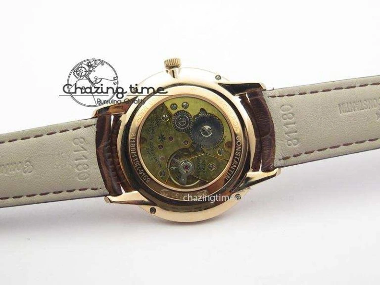Patrimony RG Best Edition Gold Dial On Brown Leather Strap Swiss Ref.7045