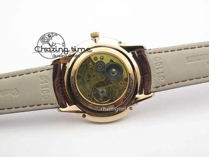 Patrimony RG Best Edition Gold Dial On Brown Leather Strap Swiss Ref.7045