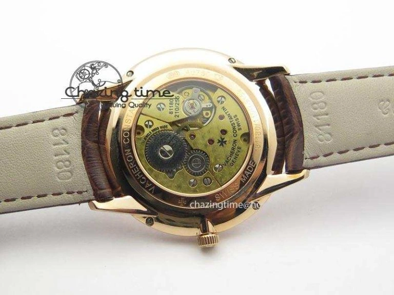 Patrimony RG Best Edition Gold Dial On Brown Leather Strap Swiss Ref.7045