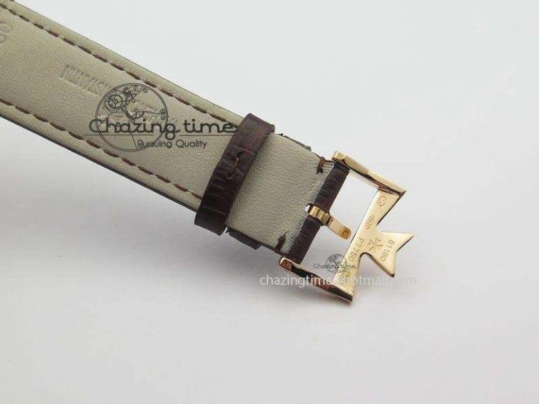 Patrimony RG Best Edition Gold Dial On Brown Leather Strap Swiss Ref.7045