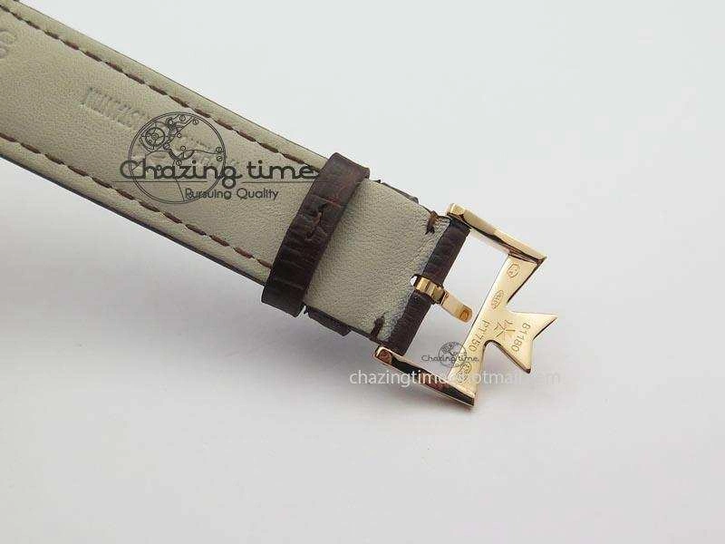 Patrimony RG Best Edition Gold Dial On Brown Leather Strap Swiss Ref.7045