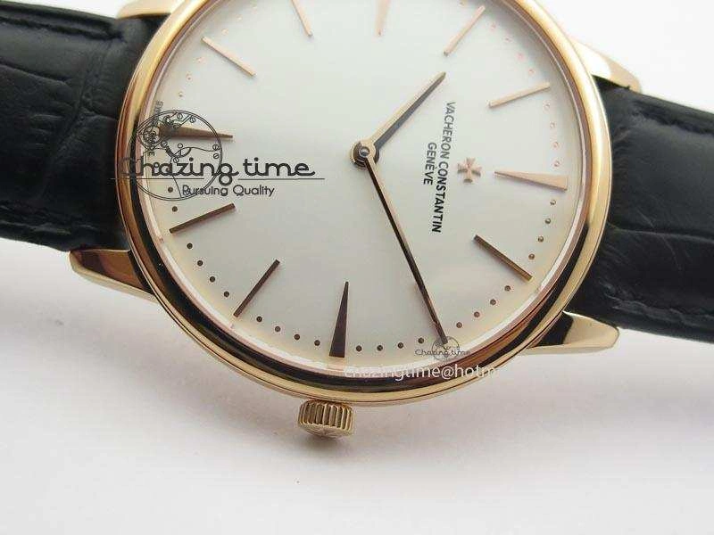 Patrimony RG Best Edition White Dial On Black Leather Strap Swiss Ref.7045