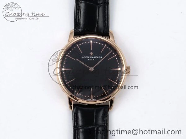 Patrimony RG KZF Best Edition Black Dial on Black Leather Strap MIYOTA 9015