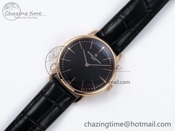 Patrimony RG KZF Best Edition Black Dial on Black Leather Strap MIYOTA 9015