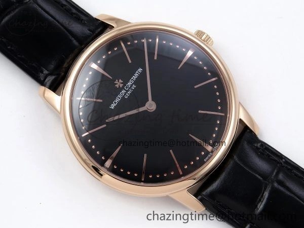 Patrimony RG KZF Best Edition Black Dial on Black Leather Strap MIYOTA 9015