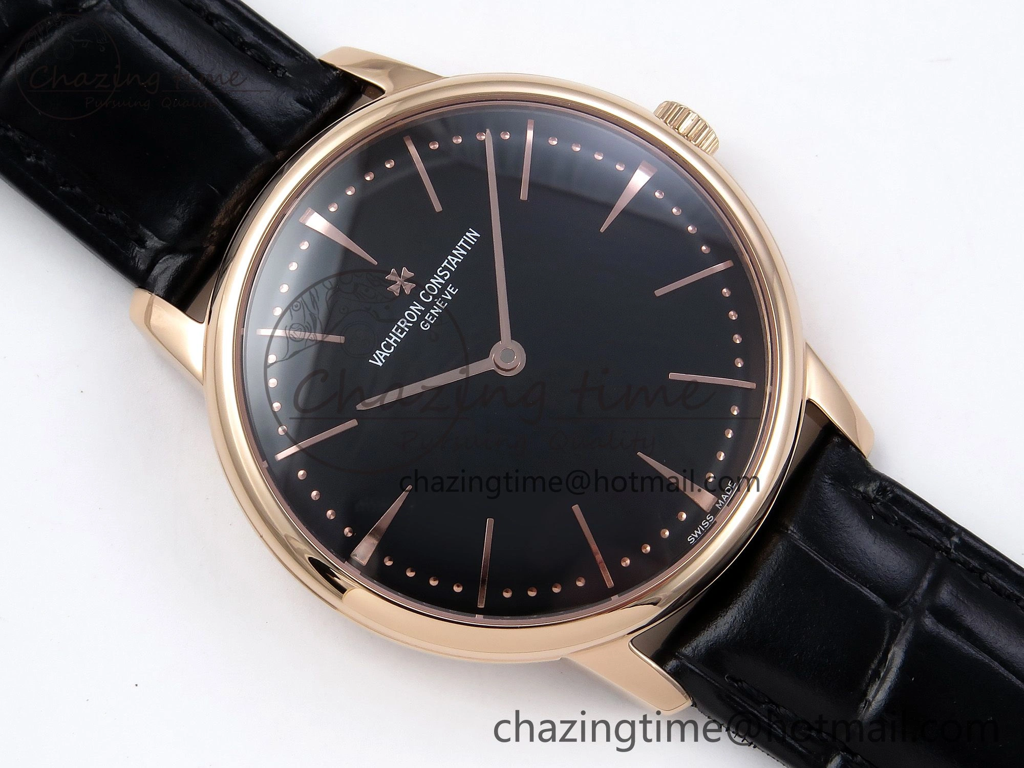 Patrimony RG KZF Best Edition Black Dial on Black Leather Strap MIYOTA 9015