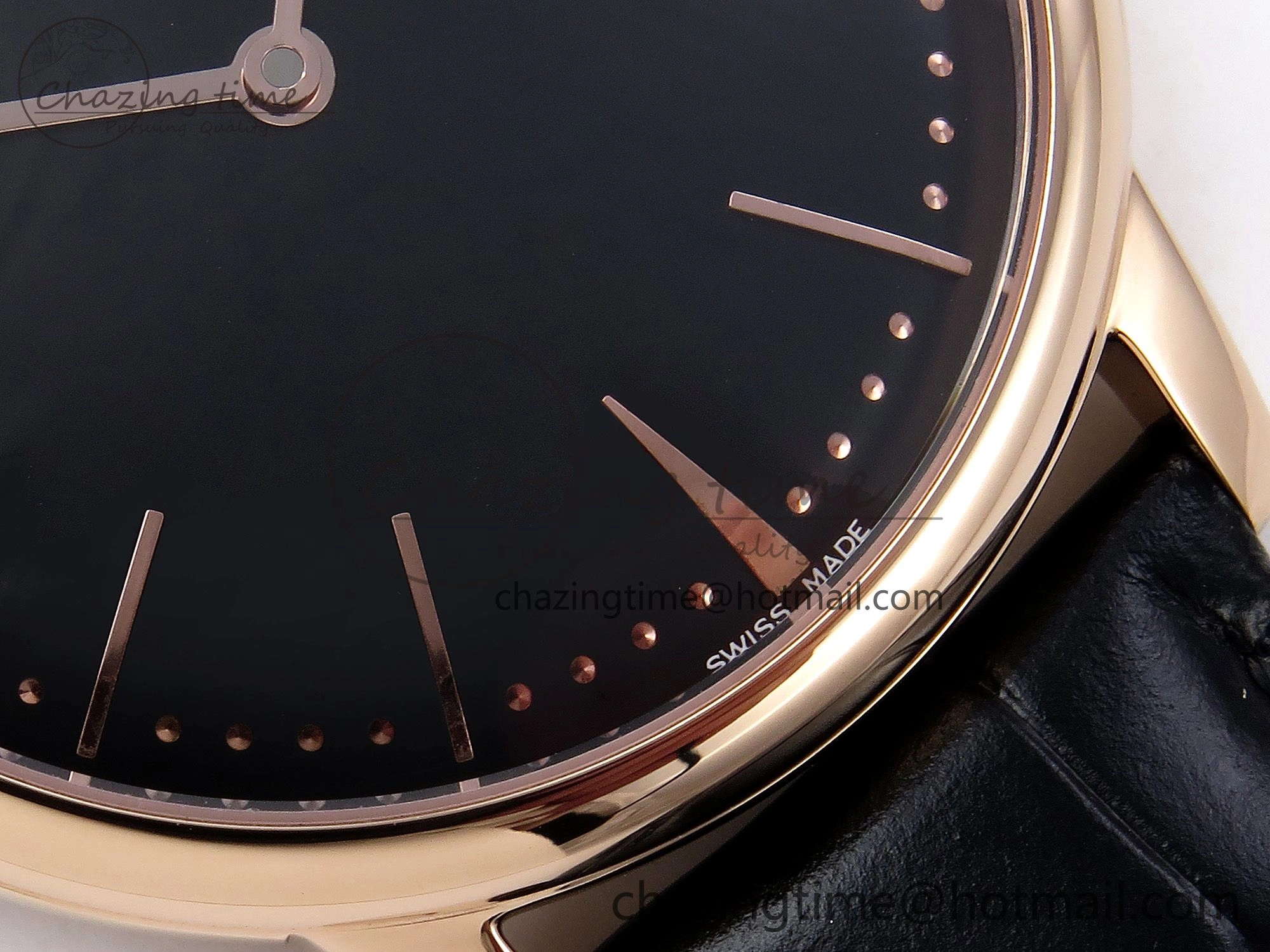 Patrimony RG KZF Best Edition Black Dial on Black Leather Strap MIYOTA 9015
