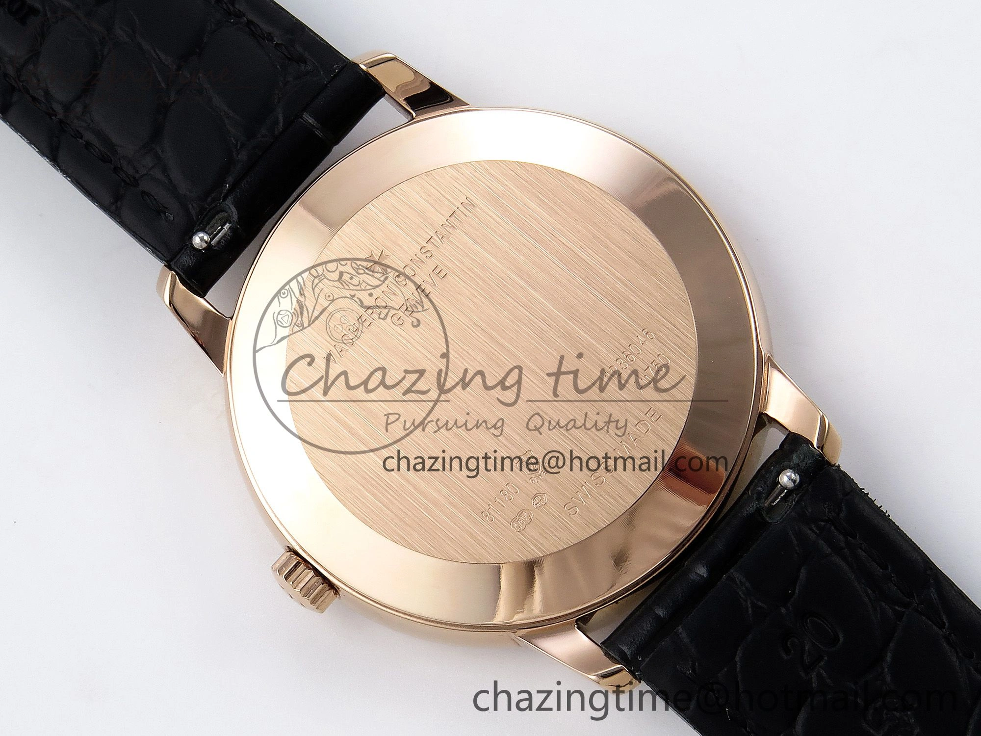 Patrimony RG KZF Best Edition Black Dial on Black Leather Strap MIYOTA 9015