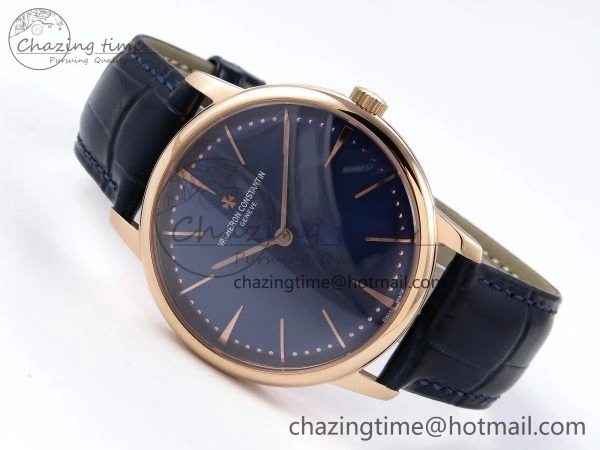 Patrimony RG KZF Best Edition Blue Dial on Blue Leather Strap MIYOTA 9015