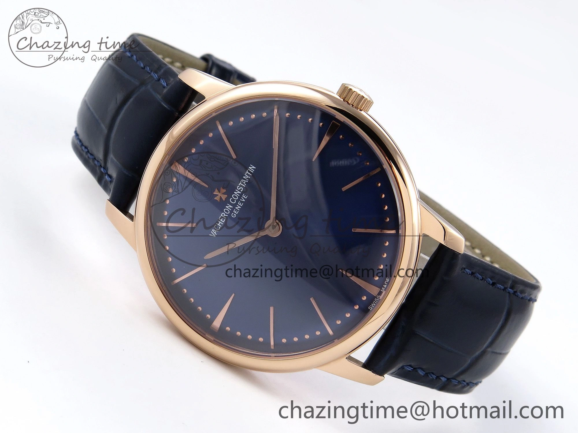 Patrimony RG KZF Best Edition Blue Dial on Blue Leather Strap MIYOTA 9015