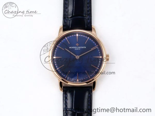Patrimony RG KZF Best Edition Blue Dial on Blue Leather Strap MIYOTA 9015