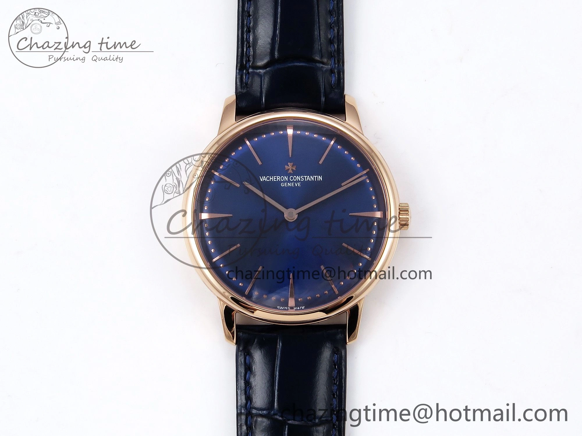 Patrimony RG KZF Best Edition Blue Dial on Blue Leather Strap MIYOTA 9015