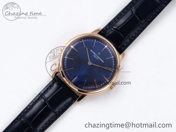 Patrimony RG KZF Best Edition Blue Dial on Blue Leather Strap MIYOTA 9015