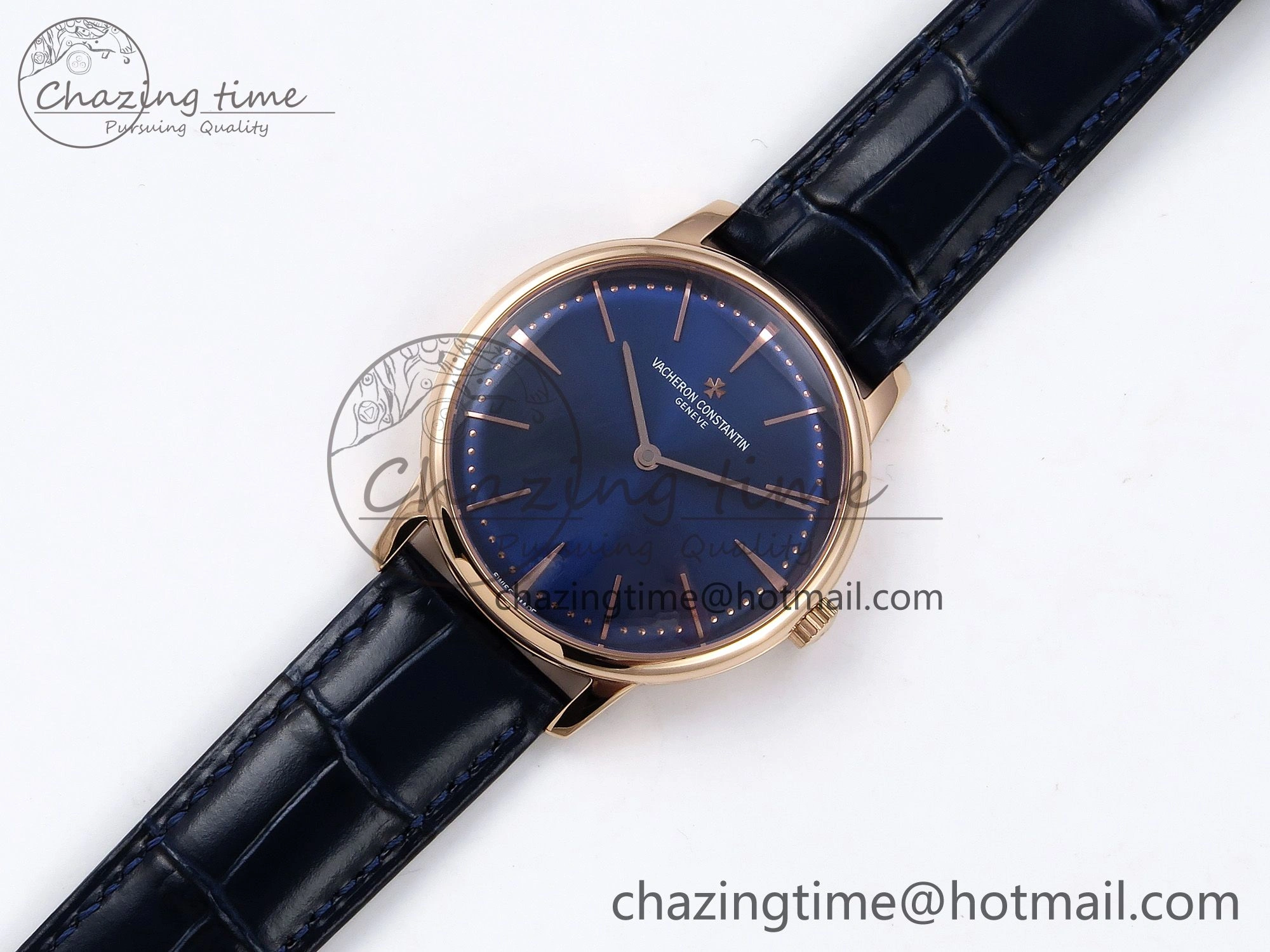Patrimony RG KZF Best Edition Blue Dial on Blue Leather Strap MIYOTA 9015