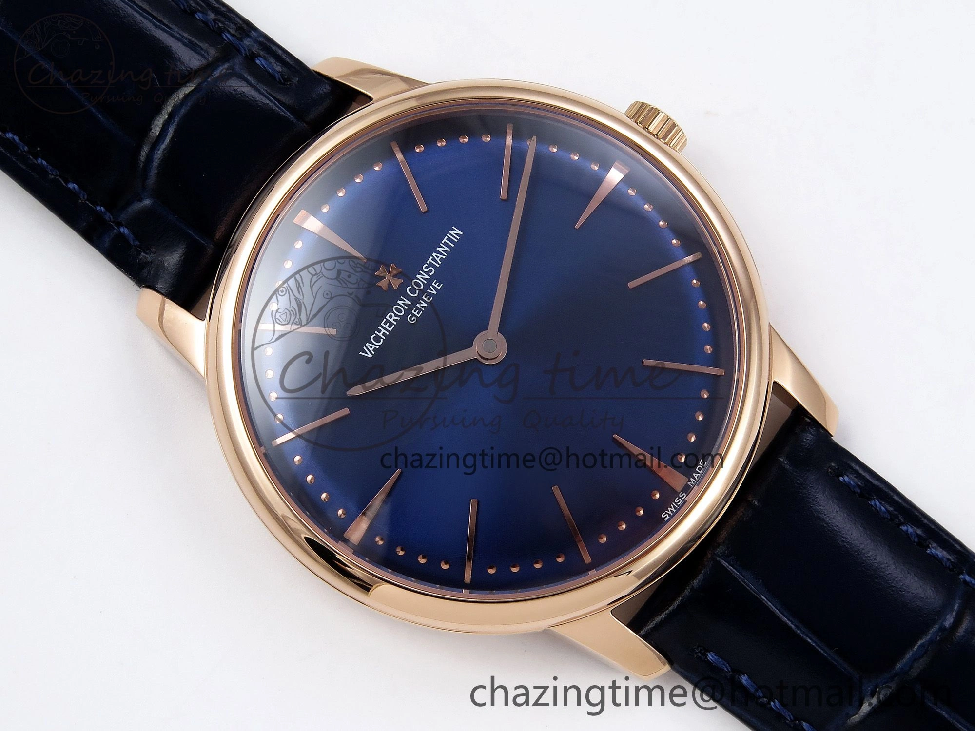 Patrimony RG KZF Best Edition Blue Dial on Blue Leather Strap MIYOTA 9015