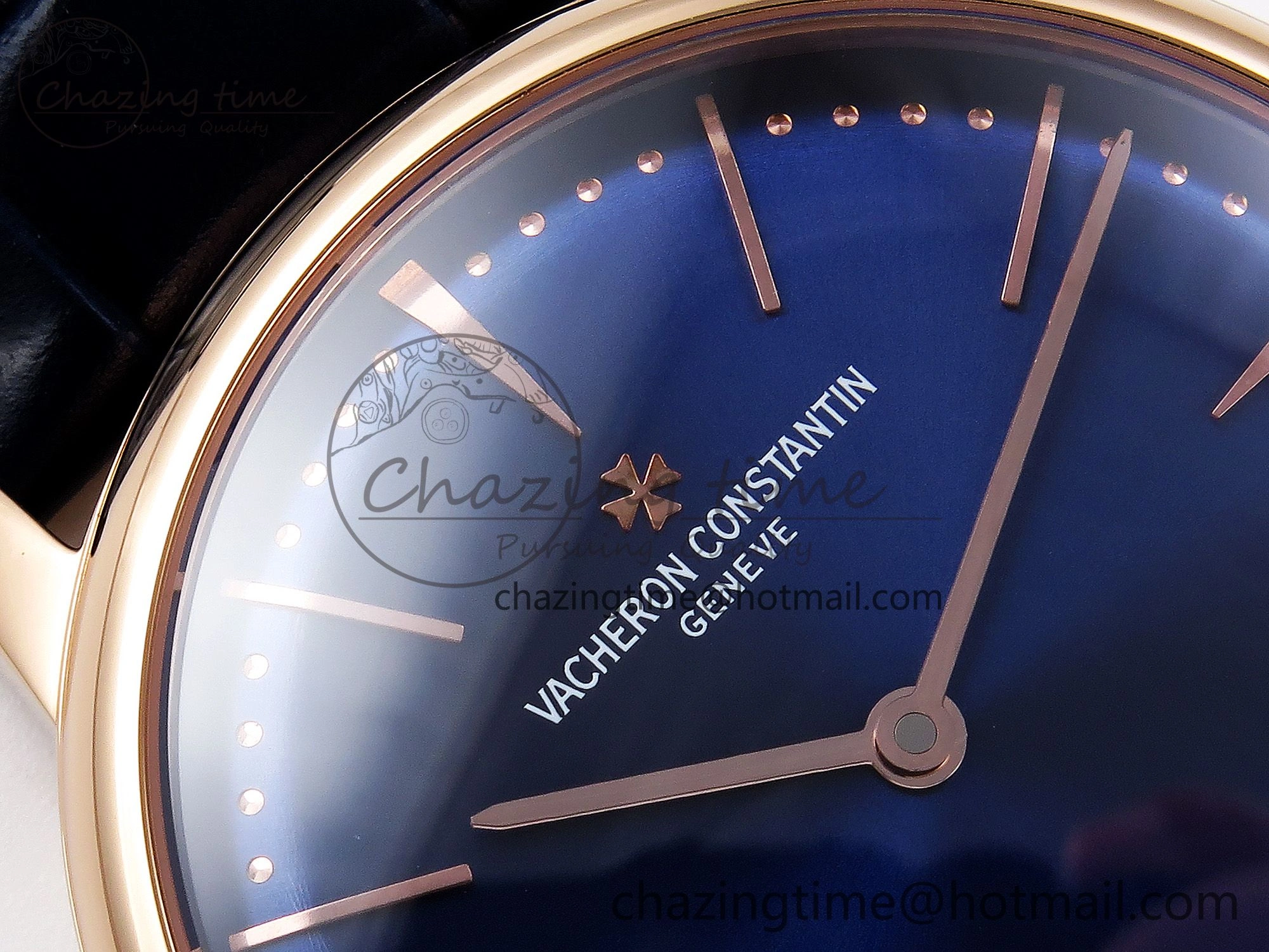 Patrimony RG KZF Best Edition Blue Dial on Blue Leather Strap MIYOTA 9015