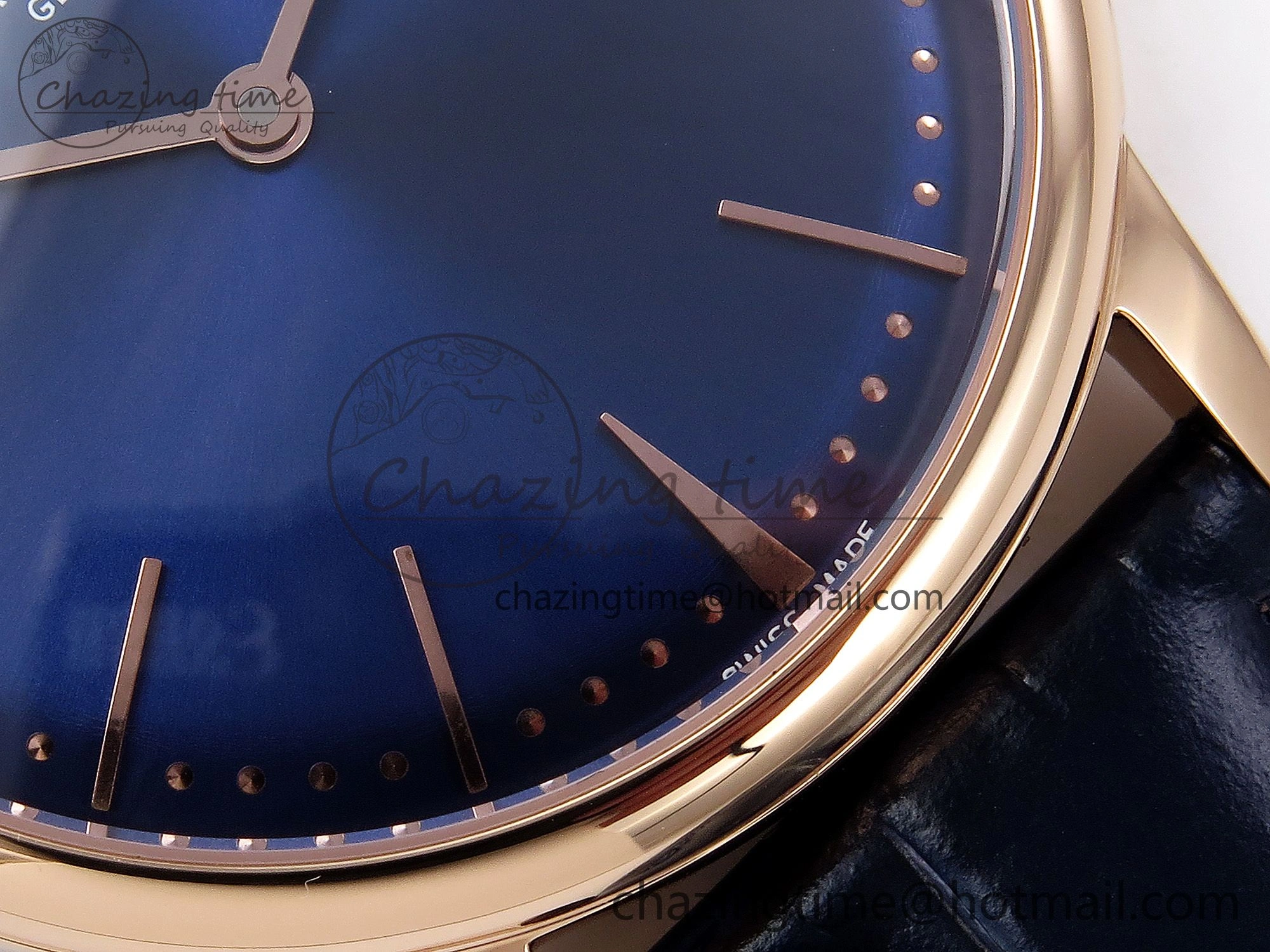 Patrimony RG KZF Best Edition Blue Dial on Blue Leather Strap MIYOTA 9015