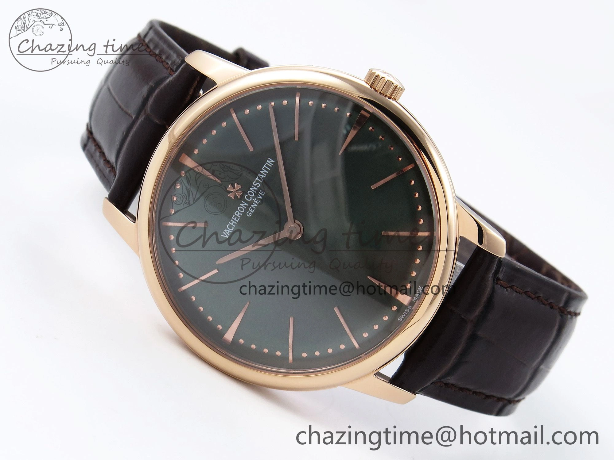 Patrimony RG KZF Best Edition Green Dial on Brown Leather Strap MIYOTA 9015