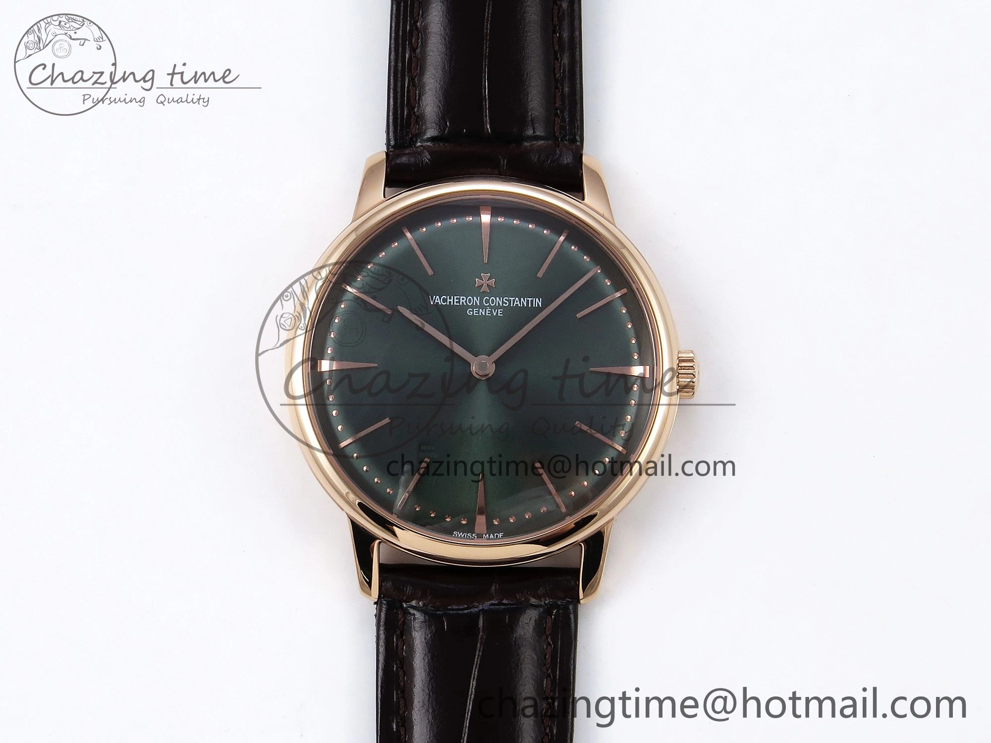 Patrimony RG KZF Best Edition Green Dial on Brown Leather Strap MIYOTA 9015