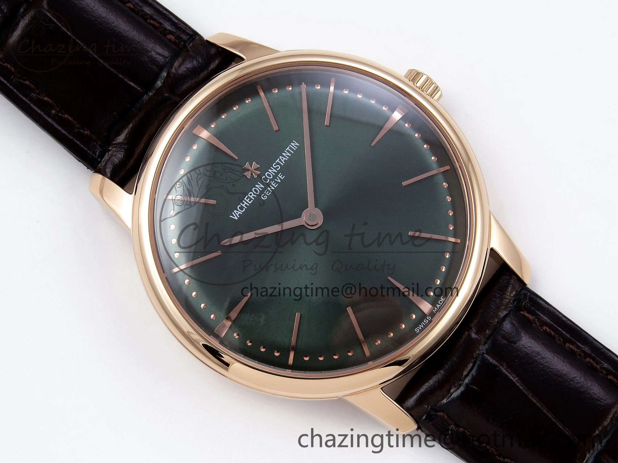 Patrimony RG KZF Best Edition Green Dial on Brown Leather Strap MIYOTA 9015