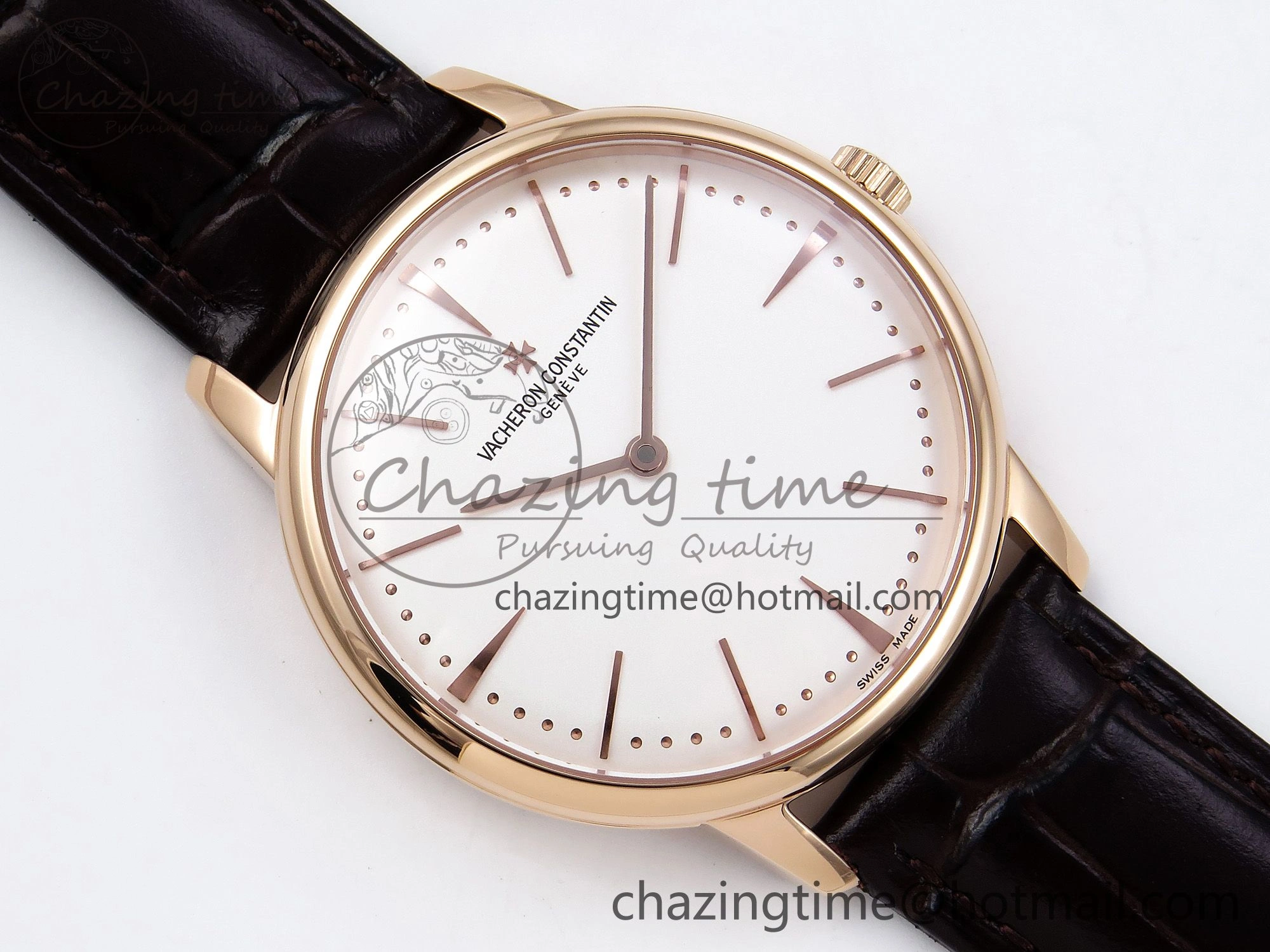 Patrimony RG KZF Best Edition White Dial on Brown Leather Strap MIYOTA 9015