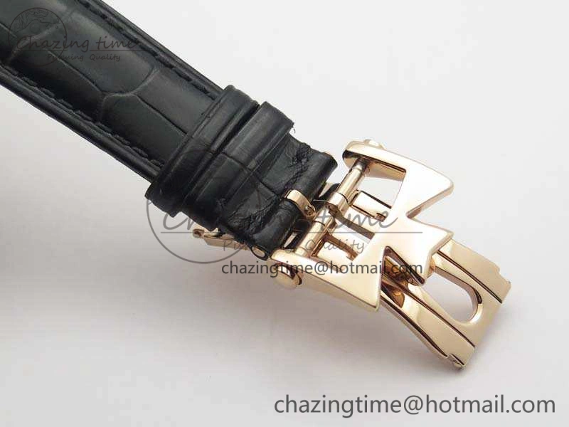 Patrimony Retrograde Date MoonPhase RG GS Best Edition Black Dial On Leather Strap A2460