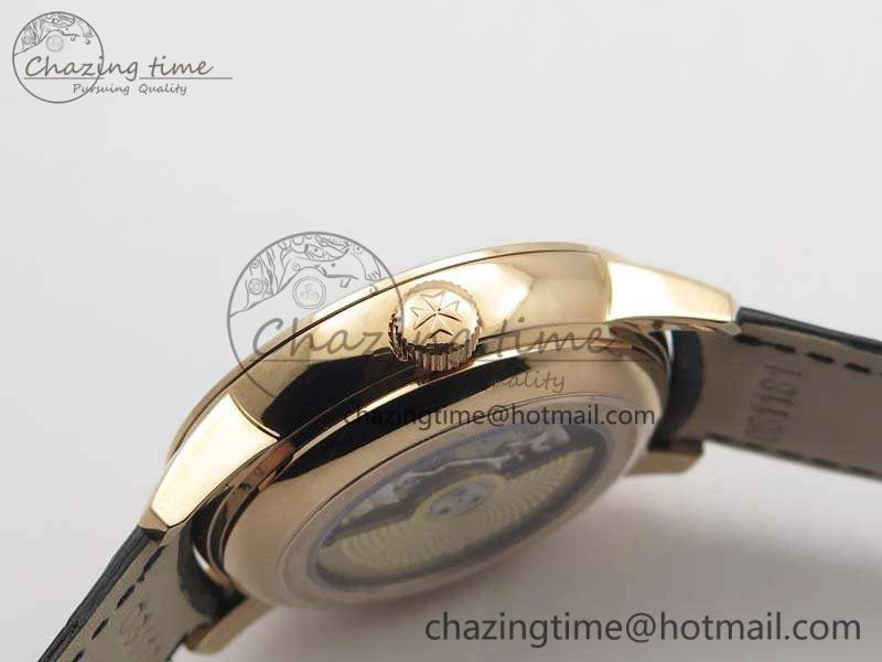 Patrimony Retrograde Date MoonPhase RG GS Best Edition Black Dial On Leather Strap A2460