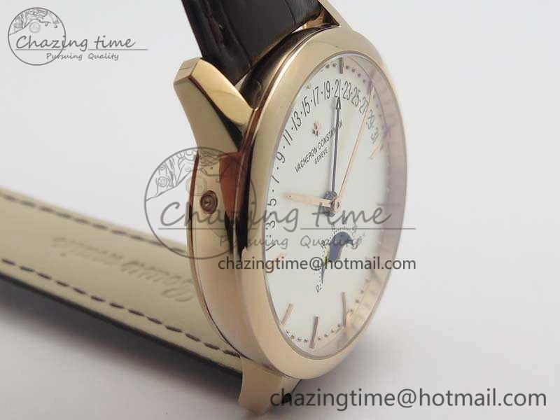 Patrimony Retrograde Date MoonPhase RG GS Best Edition White Dial On Leather Strap A2460