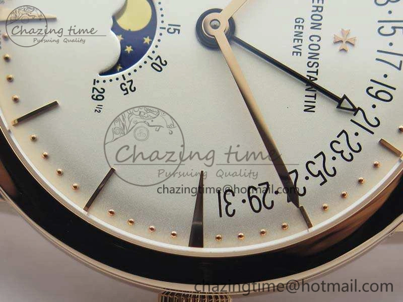 Patrimony Retrograde Date MoonPhase RG GS Best Edition White Dial On Leather Strap A2460