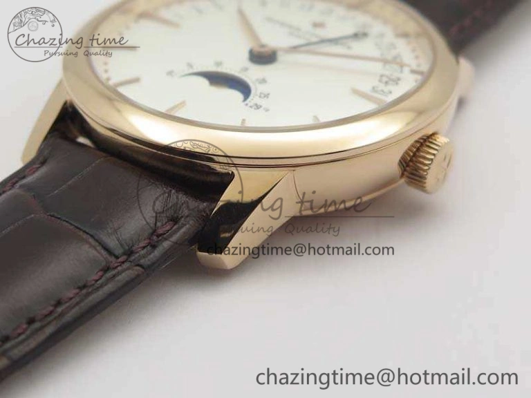 Patrimony Retrograde Date MoonPhase RG GS Best Edition White Dial On Leather Strap A2460
