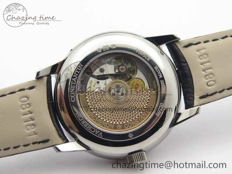 Patrimony Retrograde Date MoonPhase SS GS Best Edition White Dial On Leather Strap A2460
