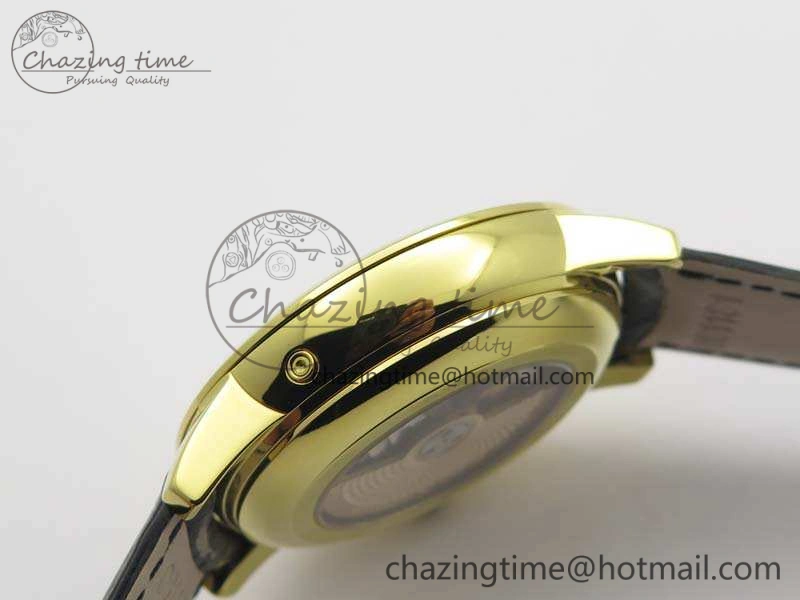 Patrimony Retrograde Date MoonPhase YG GS Best Edition Black Dial On Leather Strap A2460