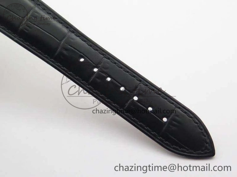 Patrimony Retrograde Date MoonPhase YG GS Best Edition Black Dial On Leather Strap A2460