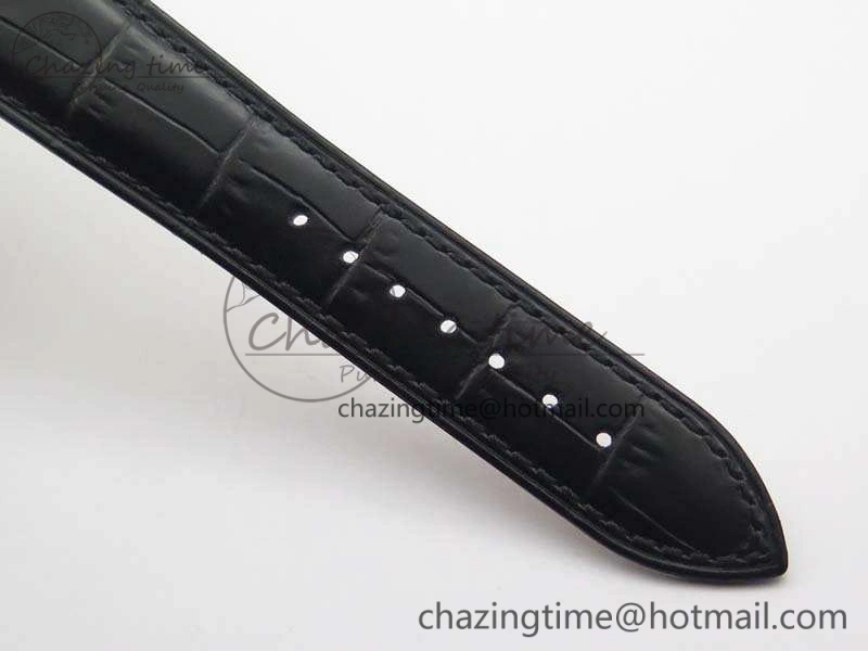 Patrimony Retrograde Date MoonPhase YG GS Best Edition Black Dial On Leather Strap A2460