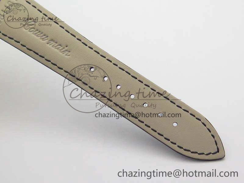 Patrimony Retrograde Date MoonPhase YG GS Best Edition Black Dial On Leather Strap A2460