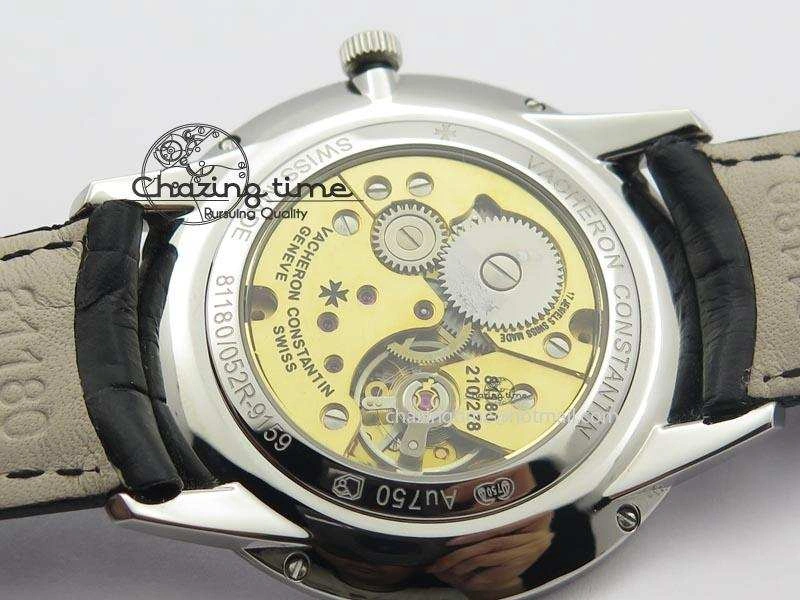 Patrimony SS Best Edition Gray Dial On Black Leather Strap Swiss Ref.7045