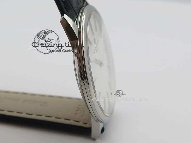 Patrimony SS Best Edition White Dial On Black Leather Strap Swiss Ref.7045