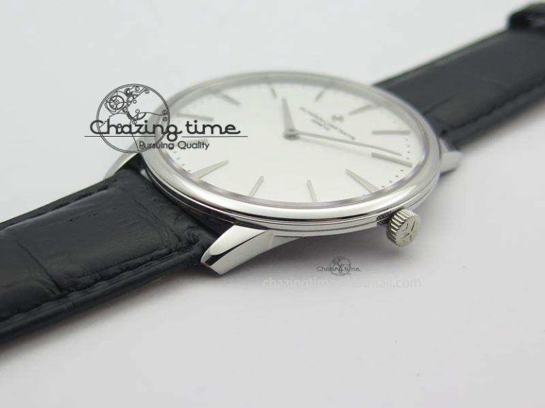 Patrimony SS Best Edition White Dial On Black Leather Strap Swiss Ref.7045