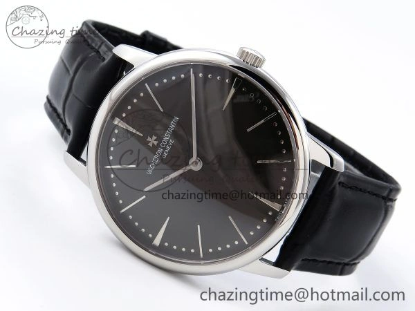 Patrimony SS KZF Best Edition Gray Dial on Black Leather Strap MIYOTA 9015