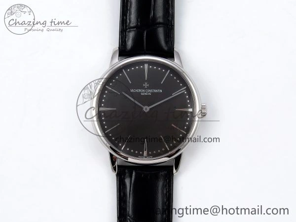 Patrimony SS KZF Best Edition Gray Dial on Black Leather Strap MIYOTA 9015