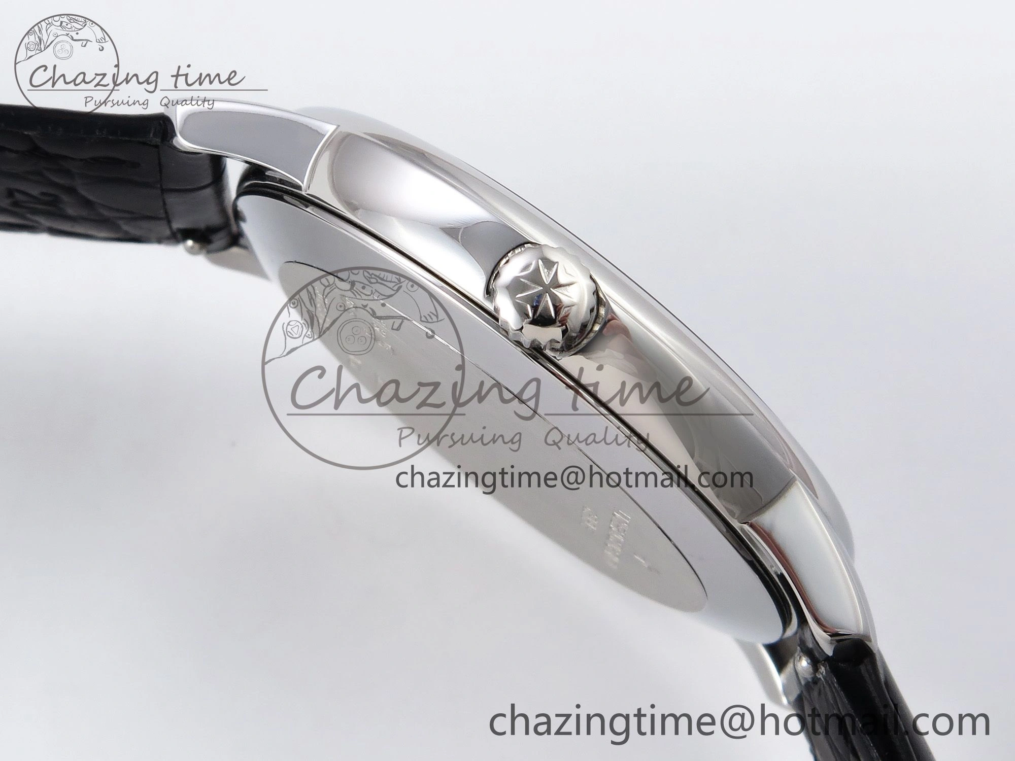 Patrimony SS KZF Best Edition Gray Dial on Black Leather Strap MIYOTA 9015