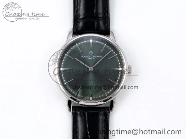 Patrimony SS KZF Best Edition Green Dial on Black Leather Strap MIYOTA 9015