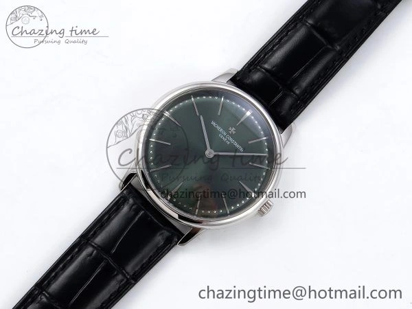 Patrimony SS KZF Best Edition Green Dial on Black Leather Strap MIYOTA 9015