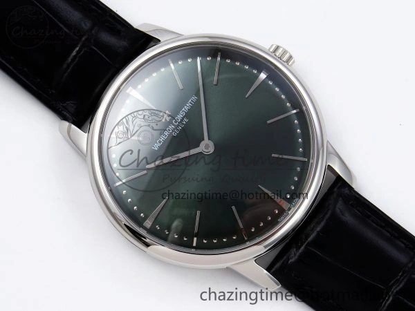 Patrimony SS KZF Best Edition Green Dial on Black Leather Strap MIYOTA 9015