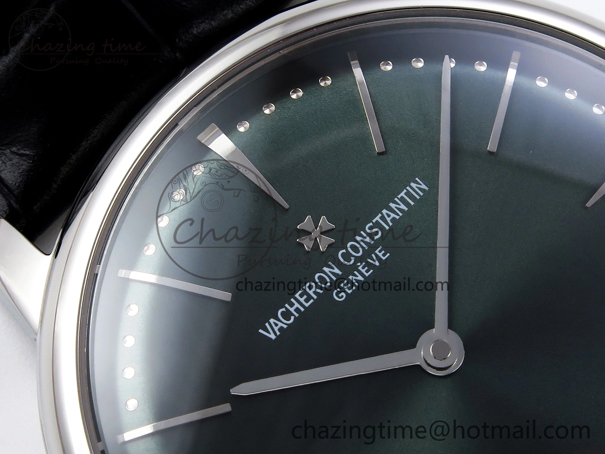 Patrimony SS KZF Best Edition Green Dial on Black Leather Strap MIYOTA 9015