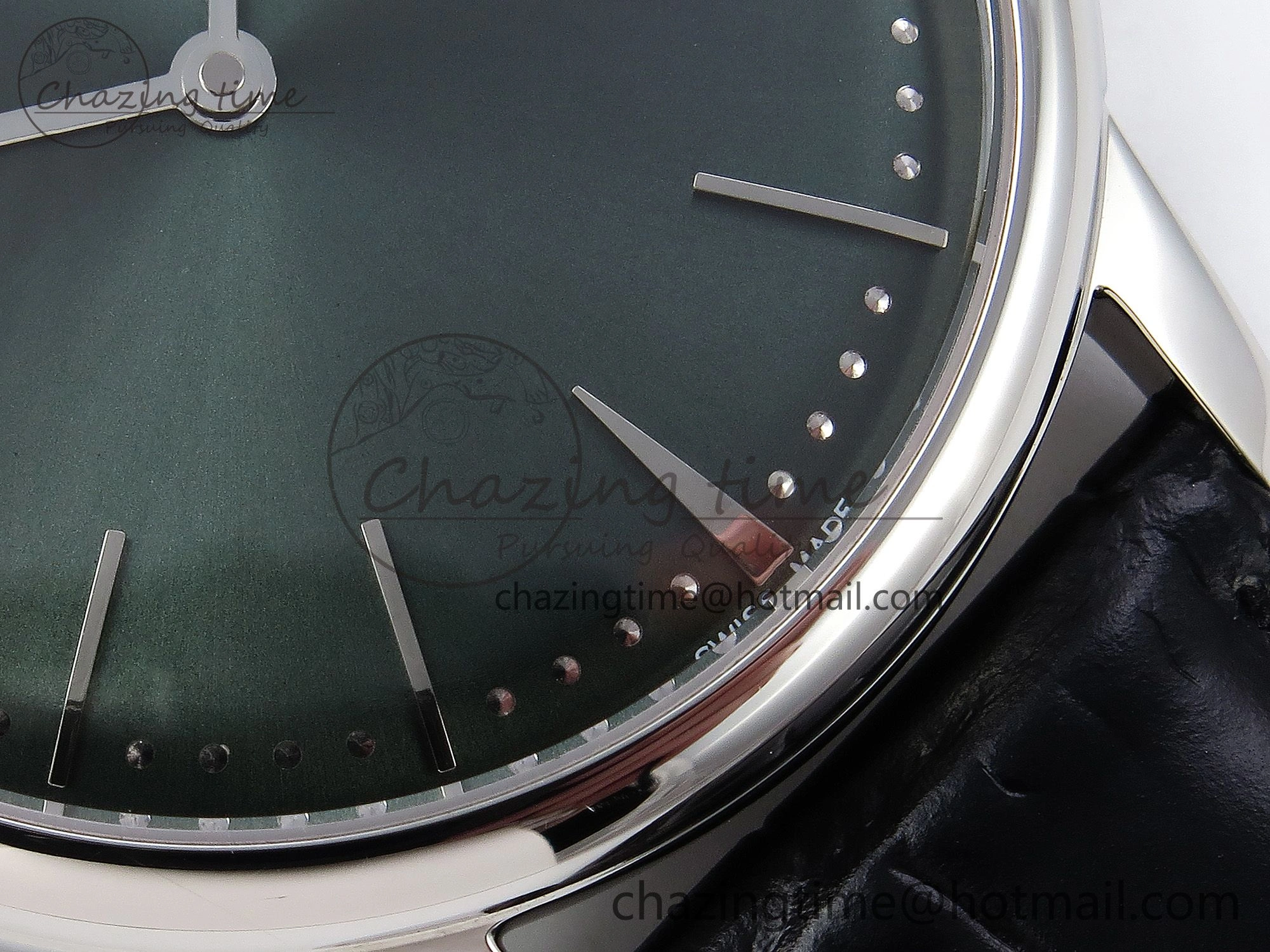 Patrimony SS KZF Best Edition Green Dial on Black Leather Strap MIYOTA 9015