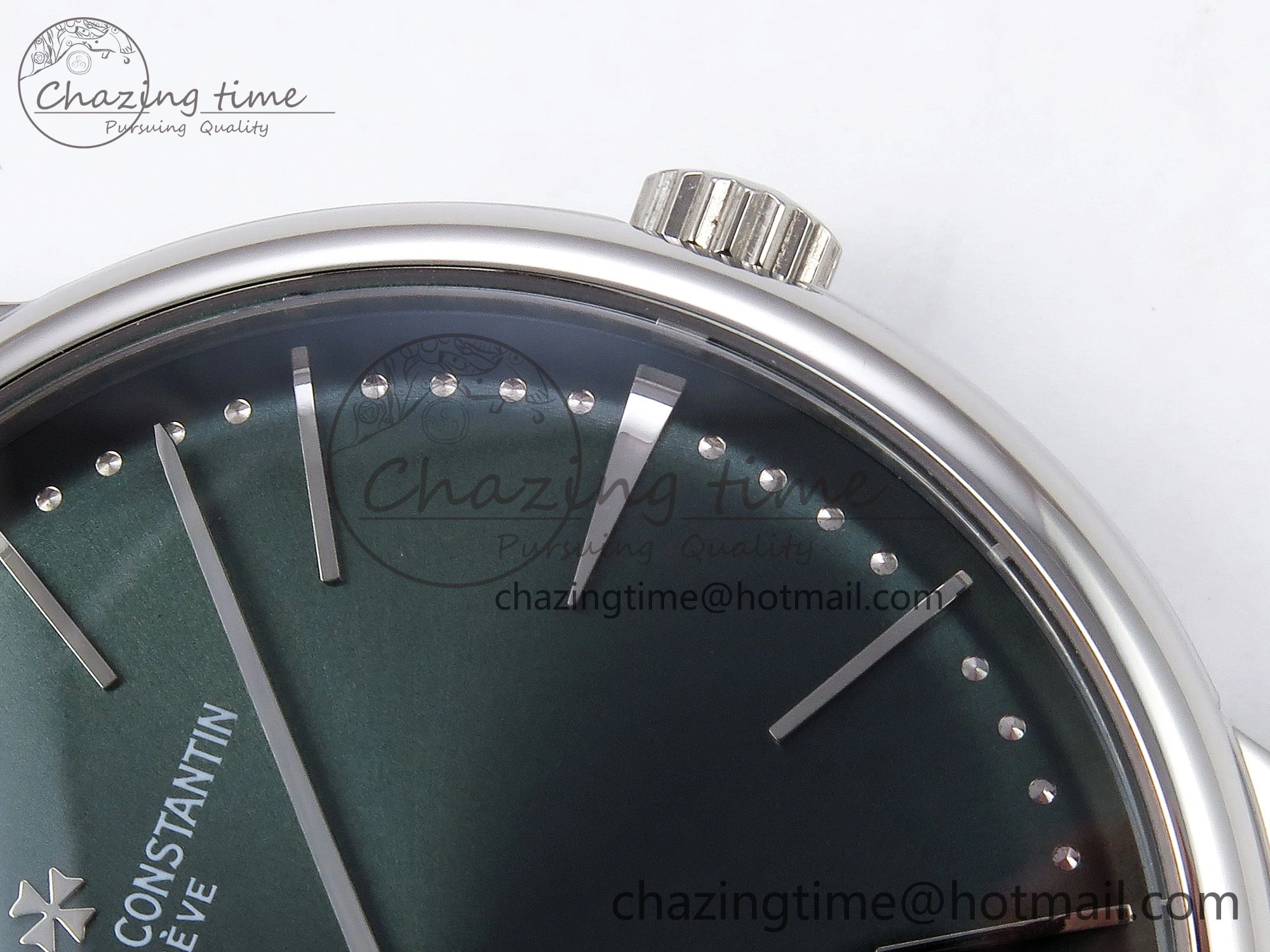 Patrimony SS KZF Best Edition Green Dial on Black Leather Strap MIYOTA 9015