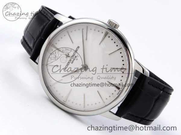Patrimony SS KZF Best Edition White Dial on Black Leather Strap MIYOTA 9015