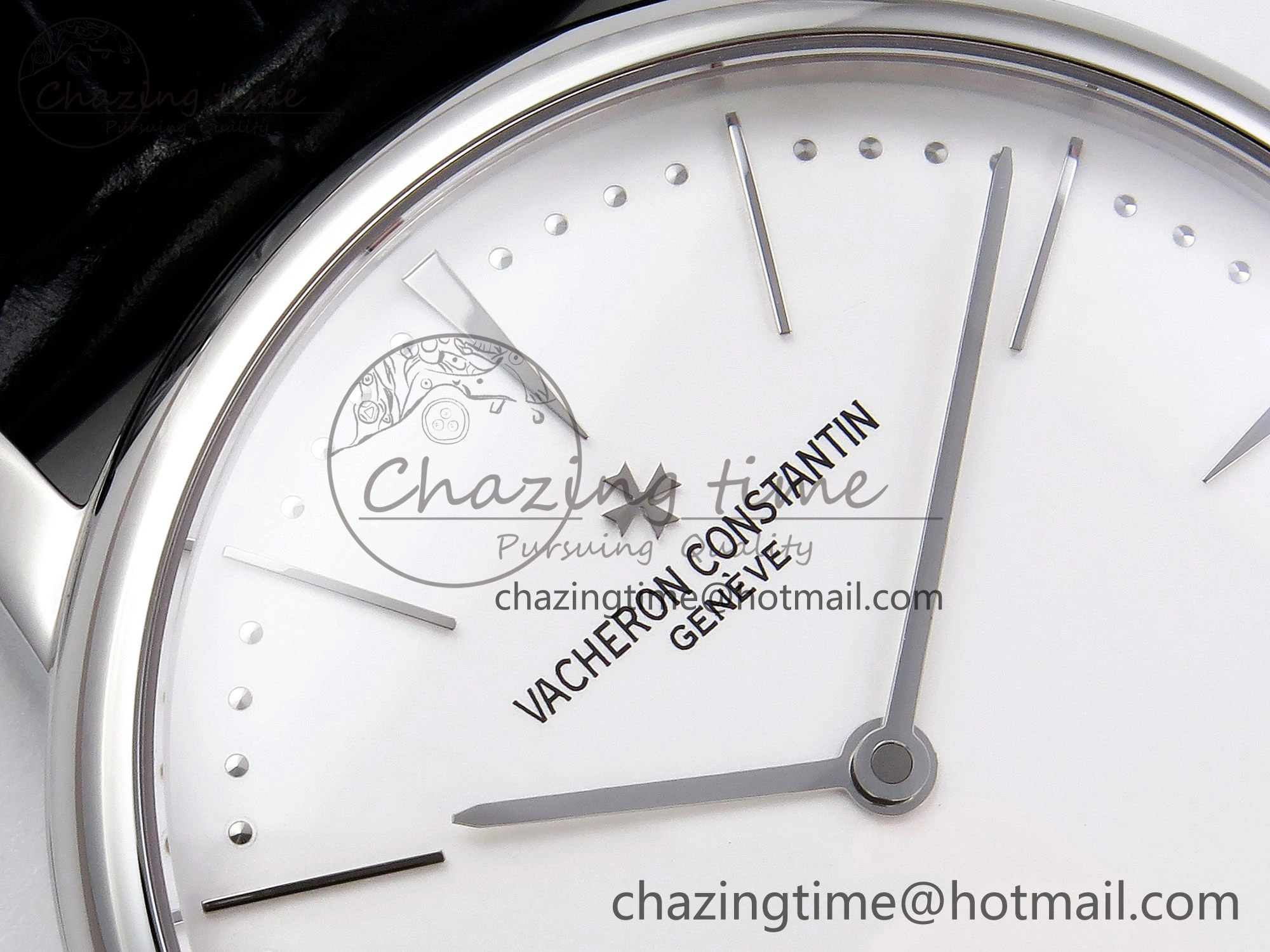 Patrimony SS KZF Best Edition White Dial on Black Leather Strap MIYOTA 9015