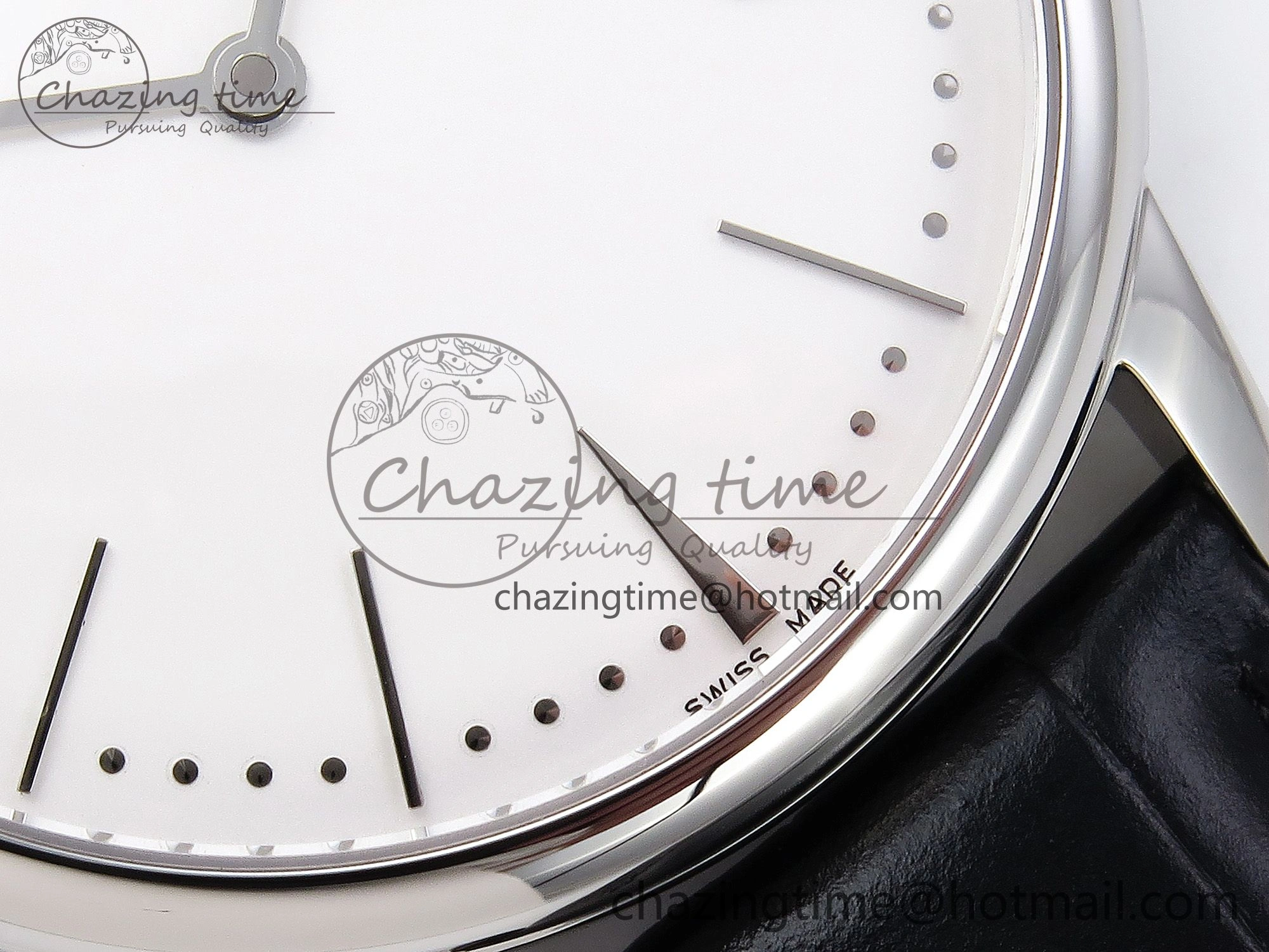 Patrimony SS KZF Best Edition White Dial on Black Leather Strap MIYOTA 9015